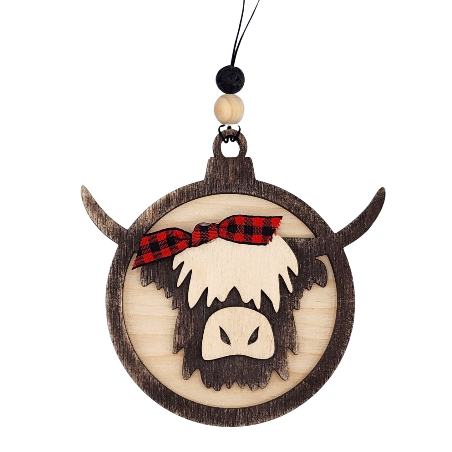 Highland Cow with Bow | Bauble | Christmas Ornament