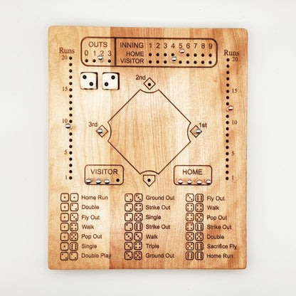 Baseball Dice Wooden Game Board