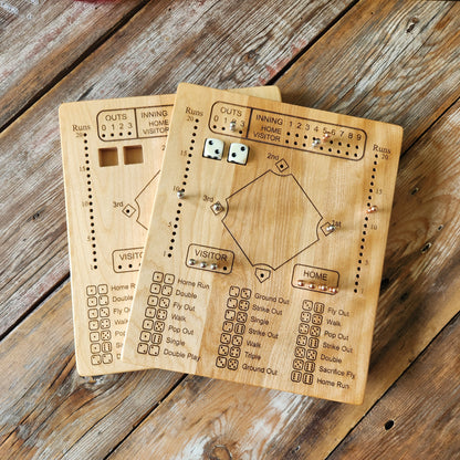 Baseball Dice Wooden Game Board