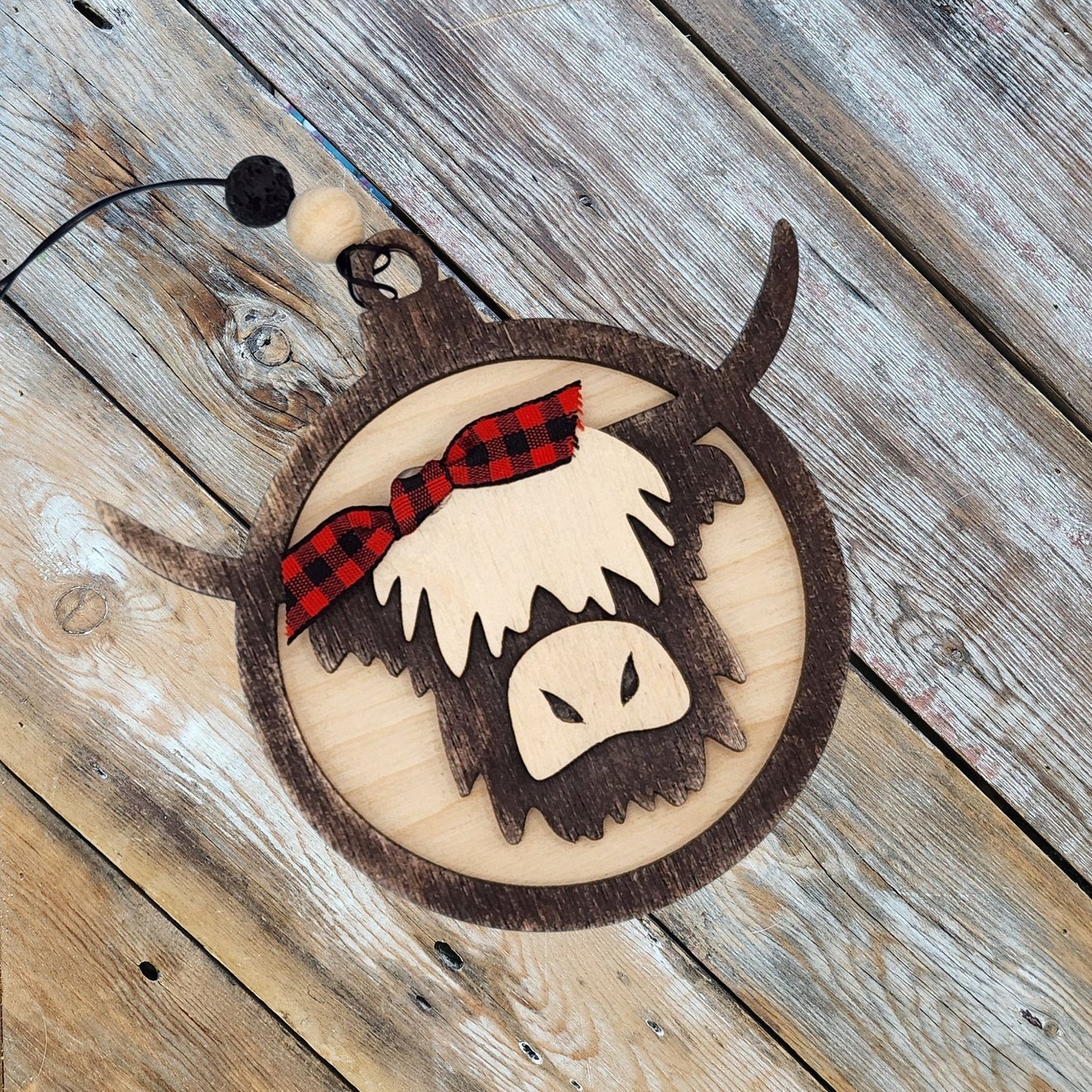 Highland Cow with Bow | Bauble | Christmas Ornament